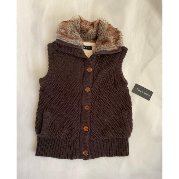 Black Rivet Sweater Vest Glll size XL JR with Faux Collar & Fleece Lined SALE❗️ - Picture 8 of 15
